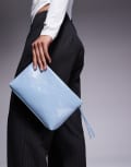 [ASOS DESIGN] ASOS DESIGN zip top clutch bag in blue No Size BLUE