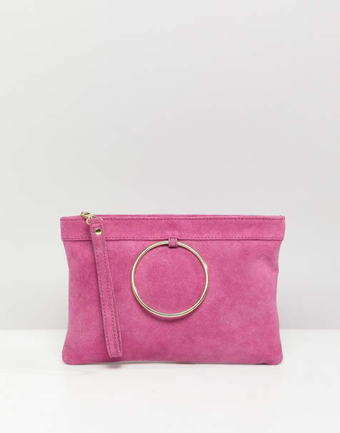 ASOS DESIGN - zip top clutchtasje in suède