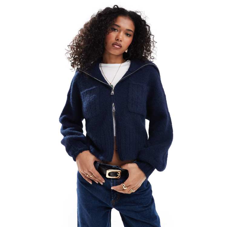 トップス TTT MSW | Nordic zip up cardigan | Navy BIOTOP(ビオトープ) / 【TTT_MSW】 Nordic zip up cardigan