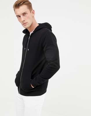 asos black zip hoodie