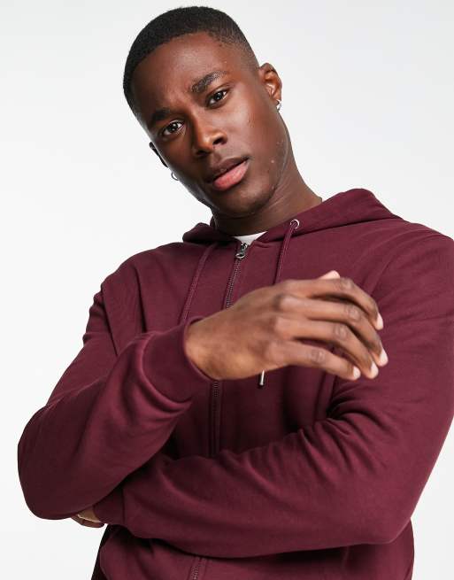 Burgundy hoodie 2024 zip up