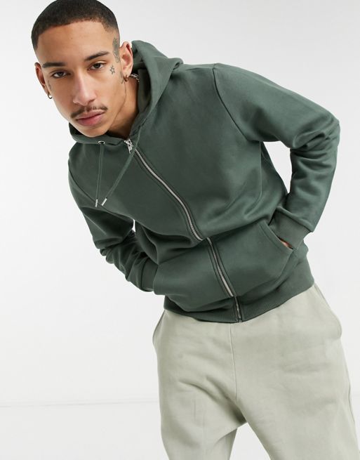 Asos Brand Zip Up Hoodie In Green, $30, Asos