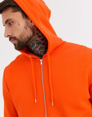 orange hoodie with zipper
