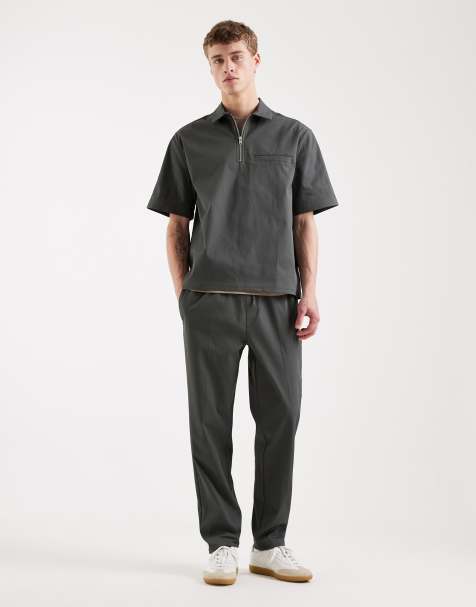 ASOS DESIGN zip up set in khaki - view 1