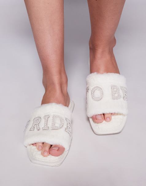 ASOS DESIGN - Ziva - Chaussons style mules avec détail Bride - Crème - view 1