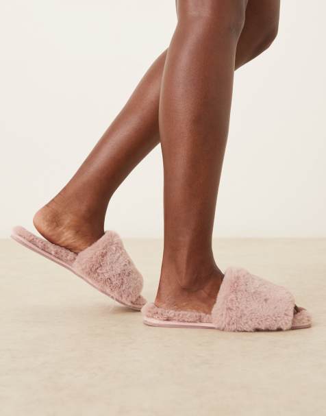 ASOS DESIGN Ziva mule slippers in dusty pink - view 1