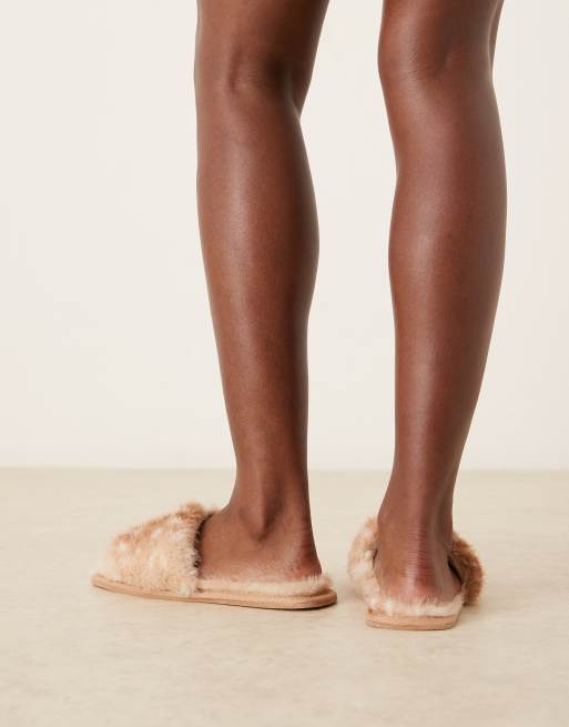 ASOS DESIGN - Ziva - Pantoffelslippers van imitatiebont in hertenprint, 2 van 4