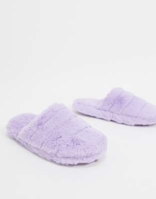 ASOS DESIGN - Zoe - Gevoerde pantoffels in lila | ASOS