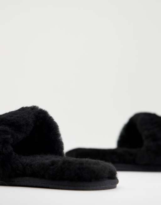 Asos black online slippers