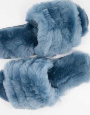 asos design nola premium sheepskin slippers in beige