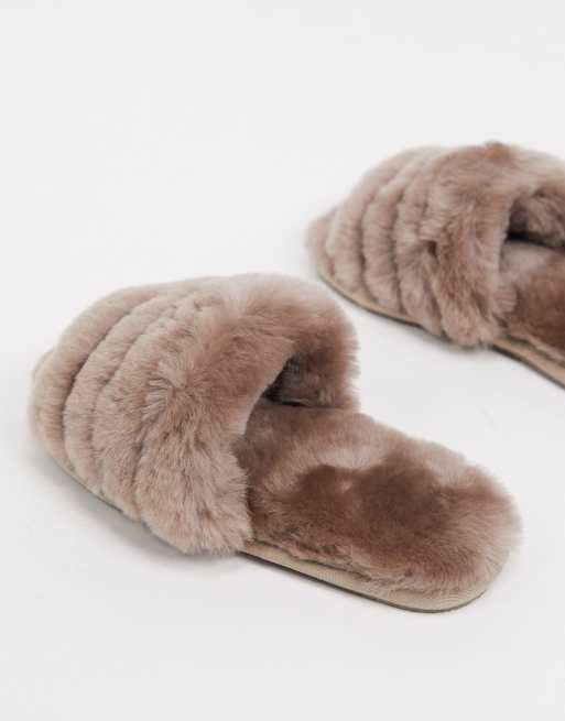 Mink discount sheepskin slippers