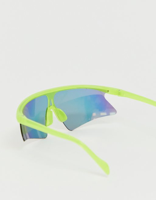 ASOS DESIGN - Zonnebril met half montuur en rode spiegelende glazen, 4 van 4