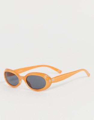 ASOS DESIGN - Orangefarbene Sonnenbrille aus Kunststoff mit getönten Gläsern - Orange