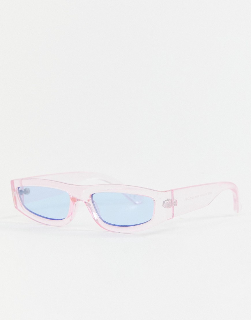 ASOS DESIGN - Zonnebril met rechte bovenkant-Roze