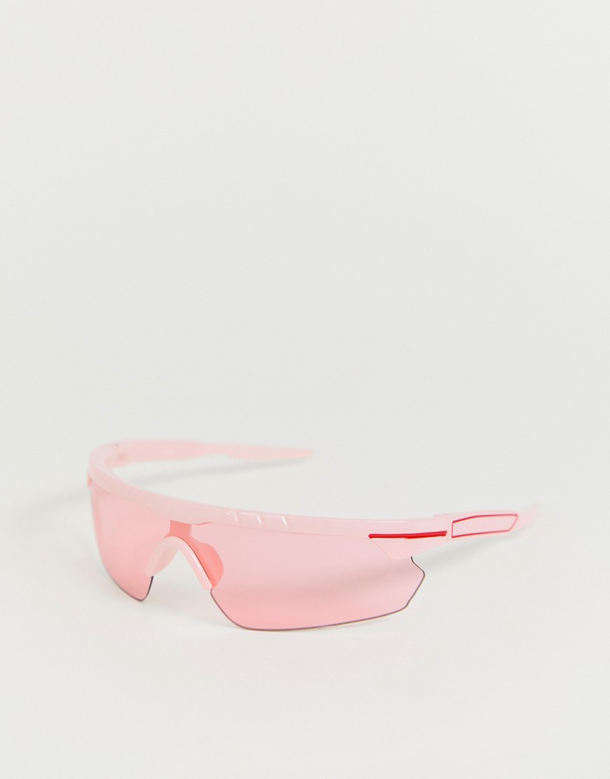 ASOS DESIGN - Zonnebril met zonneklep-Roze