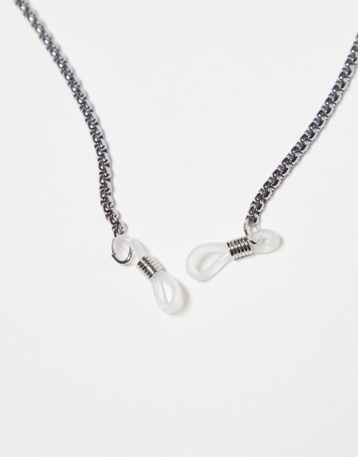 ASOS DESIGN - Zonnebrilketting met imitatieparels in zilver, 3 van 4