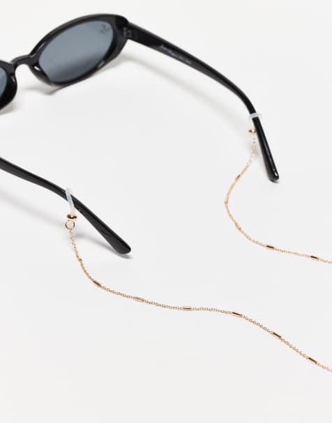 ASOS DESIGN - Zonnebrilketting met streepdetail in goudkleur - view 1