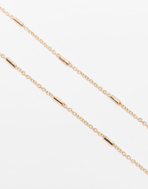 ASOS DESIGN - Zonnebrilketting met streepdetail in goudkleur, 2 van 3