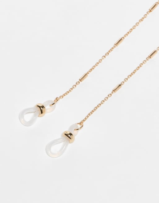 ASOS DESIGN - Zonnebrilketting met streepdetail in goudkleur, 3 van 3