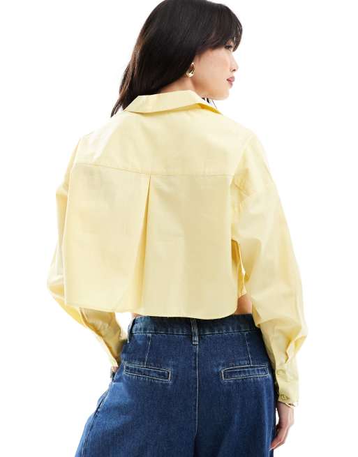 ASOS DESIGN – Żółta koszula o bardzo krótkim fasonie, 4 z 4