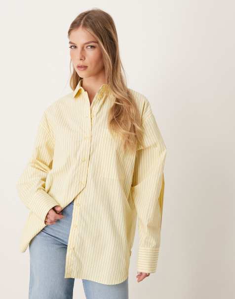 ASOS DESIGN – Żółta koszula oversize w paski - view 1