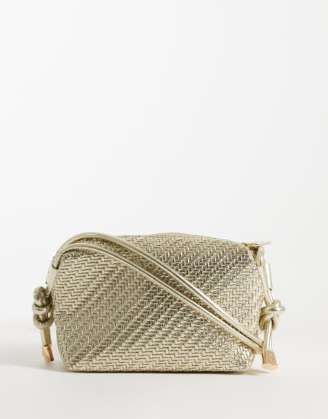 ASOS DESIGN – Złota mała pleciona torebka crossbody - view 1
