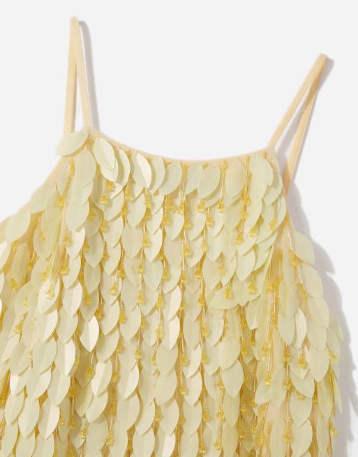 ASOS DESIGN – Żółta zdobiona sukienka mini, 6 z 11
