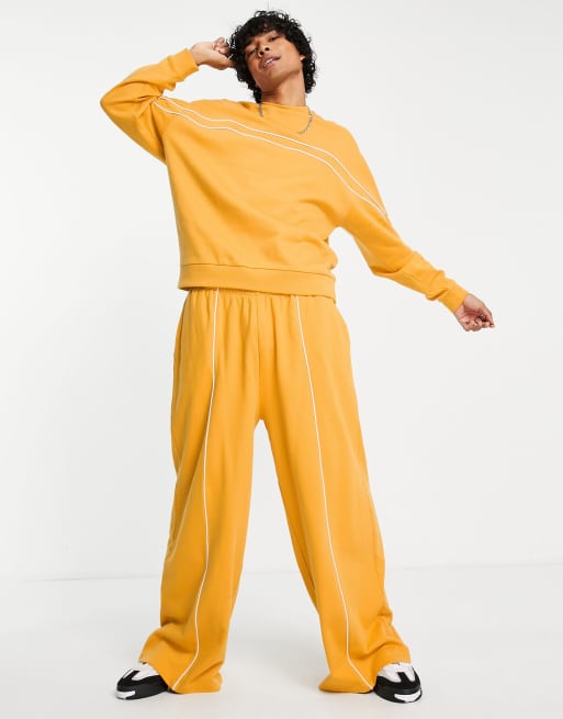 ASOS DESIGN – Żółte joggersy oversize z szerokimi nogawkami – część zestawu, 4 z 4