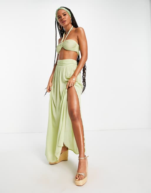 ASOS DESIGN – Żółto-zielony top plażowy typu bandeau, 4 z 4