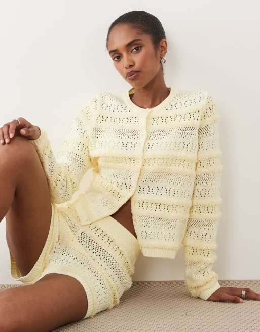 ASOS DESIGN – Żółty zestaw: kardigan i szorty, 3 z 3
