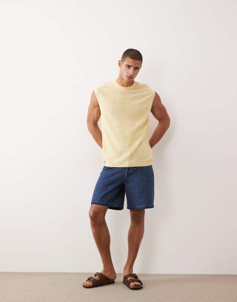 ASOS DESIGN – Żółty luźny podkoszulek z fakturowanej dzianiny - view 1