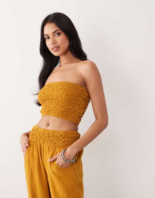 ASOS DESIGN – Marszczone joggersy z muślinu w kolorze toffi, 2 z 3