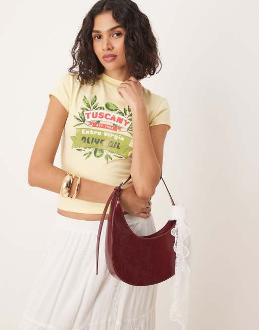  ASOS DESIGN – Żółty przylegający T-shirt z grafiką z motywem oliwek i napisem „Tuscany”