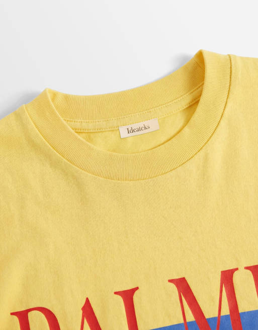 ASOS DESIGN – Żółty T-shirt oversize z grafiką z napisem „Palmera“, 7 z 8