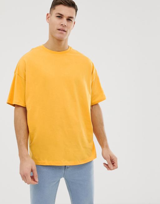 ASOS DESIGN – Żółty t-shirt oversize z okrągłym dekoltem