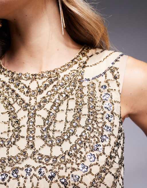 ASOS DESIGN – Złoty zdobiony krótki top, część zestawu, 3 z 4