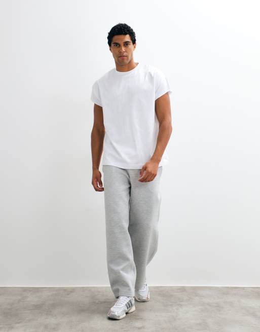 ASOS DESIGN zwaar oversized T-shirt met onafgewerkte kapmouwen in wit, 5 van 5