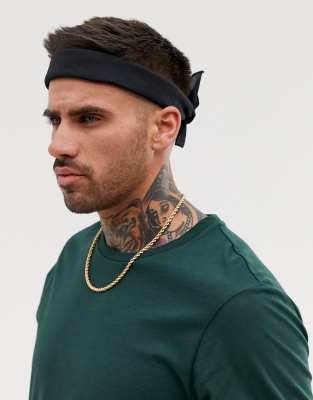 ASOS DESIGN - Schwarzes Bandana aus Bio-Baumwolle - Schwarz