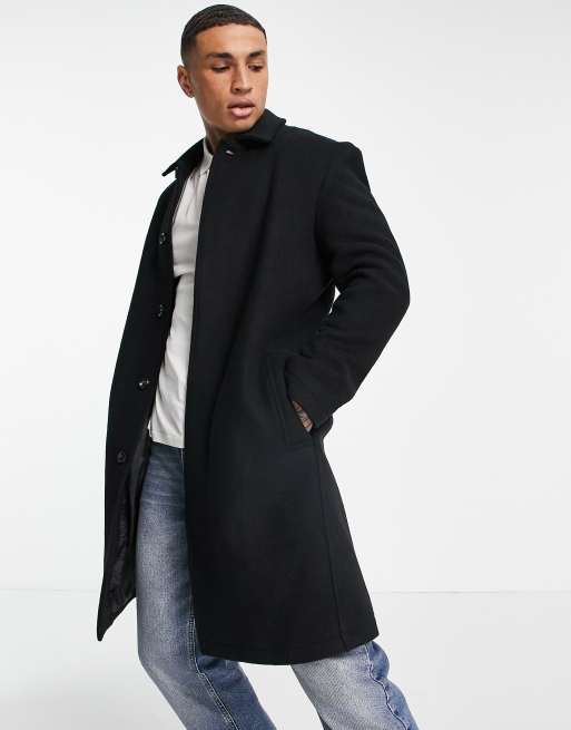 ASOS Design - Zwarte jas van wolmix