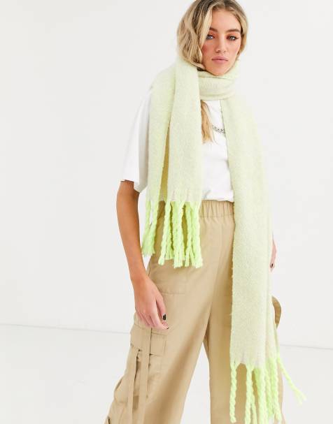 ASOS DESIGN – Zweifarbiger, flauschiger, langer Schal