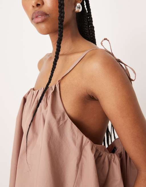 ASOS DESIGN – Zweilagiger Multiway-Jumpsuit in Taupe mit weitem Bein, 4 von 4