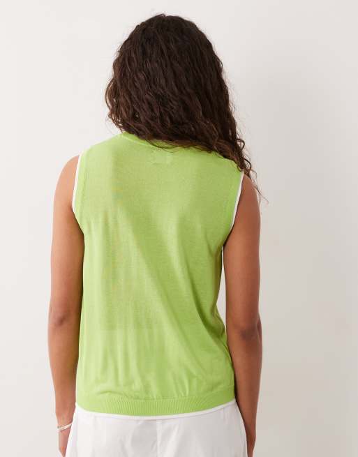 ASOS DESIGN – Zweilagiges Trägertop in Limettengrün, 3 von 4