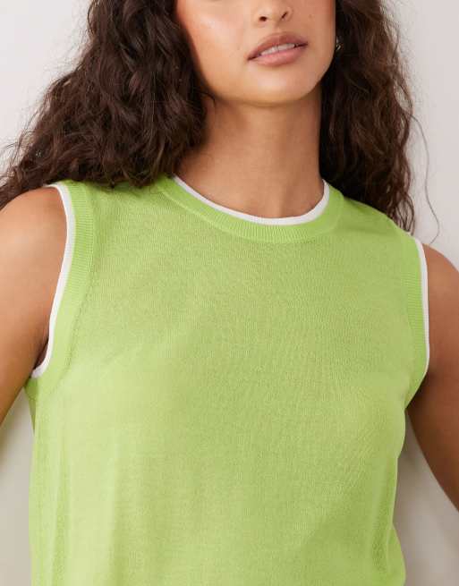 ASOS DESIGN – Zweilagiges Trägertop in Limettengrün, 4 von 4