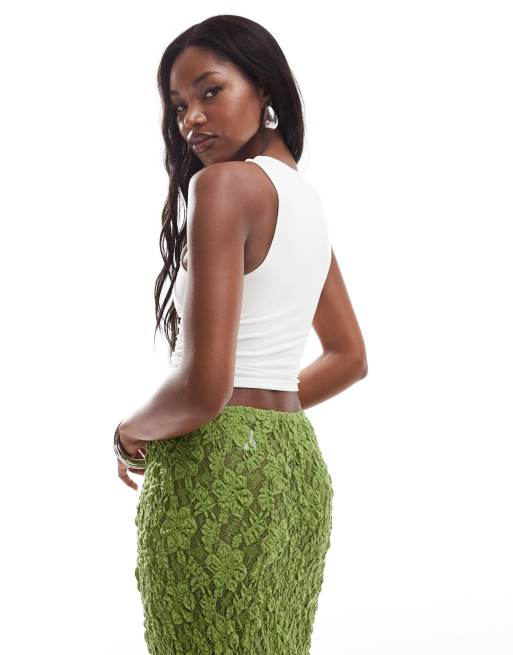 ASOS DESIGN – Zweilagiges Trägertop in Weiß mit Ringerrücken, 3 von 4