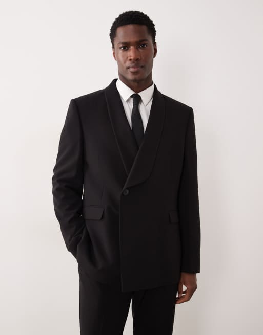 ASOS DESIGN – Slim-Fit-Anzug aus Krepp in Schwarz, 3 von 3