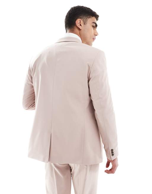 ASOS DESIGN – Zweireihige Anzugjacke in Hellrosa, in regulärer Passform, 5 von 5