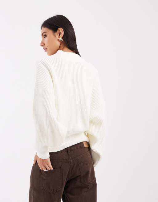 ASOS DESIGN zweireihige Strickjacke in Cremeweiß, 4 von 4