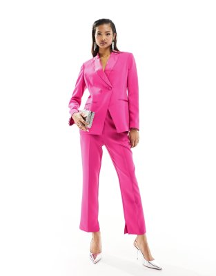 ASOS DESIGN - Zweireihiger Smoking-Blazer in Fuchsia-Rosa