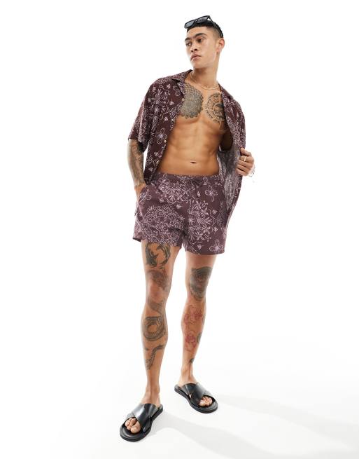 ASOS DESIGN - Zwemshort in bandanaprint, deel van co-ord set 