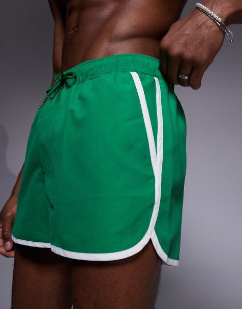 ASOS DESIGN - Zwemshorts met korte lengte in groen - view 1